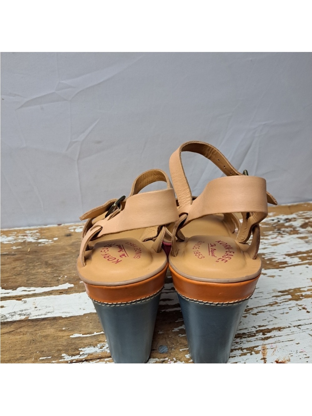 Kork-Ease Bette/Eva Tan Leather Multi Color Wedge Size 9 - Picture 7 of 7